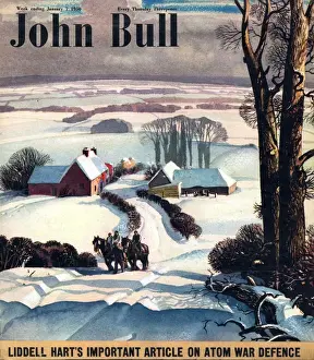 John Bull 1950 1950s UK winter snow snow ice riding horses magazines