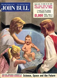 British Prints: John Bull 1950s UK babies baths bathrooms magazines baby family