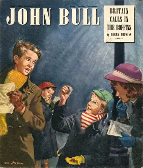 1950s Prints: John Bull 1950s UK carol singers carols magazines singing