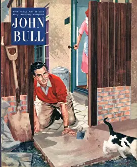 Horticulture Prints: John Bull 1950s UK cats diy decorating magazines pets do it yourself