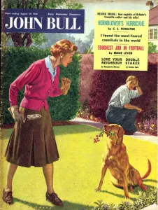 British Prints: John Bull 1950s UK dogs disasters magazines pets horticulture