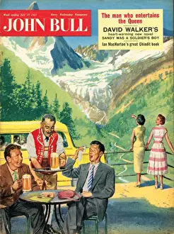 Vacations Prints: John Bull 1950s UK holidays alpine mountains magazines