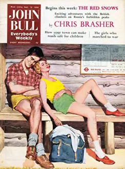 John Bull 1950s UK holidays bus shelters walking hiking waiting for a sleeping tired