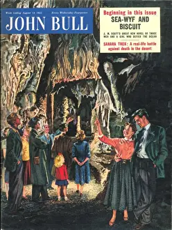 Vacations Prints: John Bull 1950s UK holidays caves stalagtites stalagmites magazines