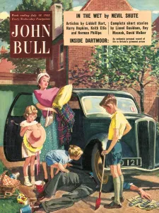 Vacations Prints: John Bull 1950s UK holidays disasters unreliable cars breakdowns repairing mechanics