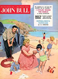 1950s Prints: John Bull 1950s UK holidays expressions beaches seaside sea inflatables tyres seaside