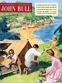 Family Prints: John Bull 1950s UK holidays tents camping beaches seaside seaside magazines