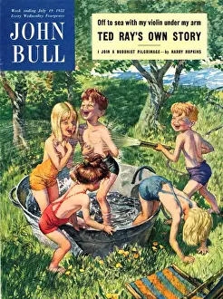 John Bull 1950s UK hoses water paddling pools innocence playing splashing magazines