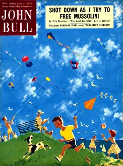 1950s Prints: John Bull 1950s UK kites children games magazines