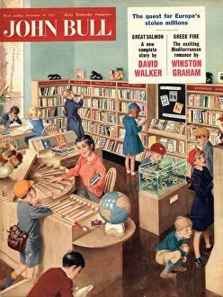 1950s Collection: John Bull 1950s UK libraries books reading magazines library