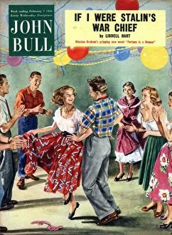 Images Dated 16th February 2004: John Bull 1950s UK line country square party magazines dancing