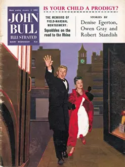 British Prints: John Bull 1950s UK love evening-dress last bus home buses routemasters magazines