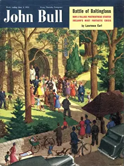 1950s Prints: John Bull 1950s UK love marriages weddings brides bridegrooms churches magazines