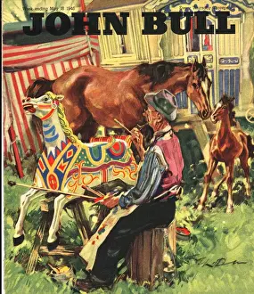 Images Dated 2003: John Bull 1950s UK merry-go-rounds horses fairs magazines funfairs