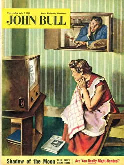 John Bull Prints: John Bull 1950s UK people watching televisions magazines