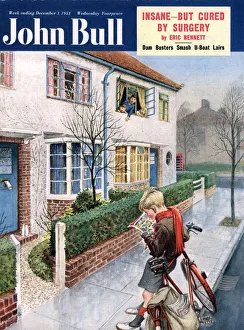 John Bull 1950s UK reading comics newspaper boy