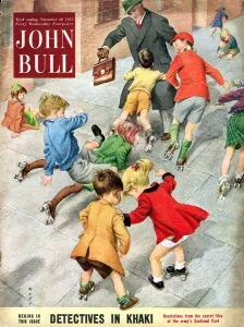 1950s Prints: John Bull 1950s UK roller-skates roller skates accidents disasters magazines roller