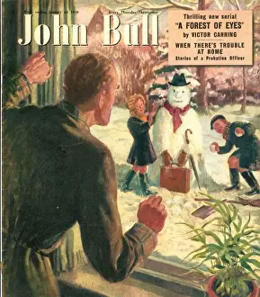 John Bull 1950s UK seasons snowmen snowman snowballs snow winter magazines