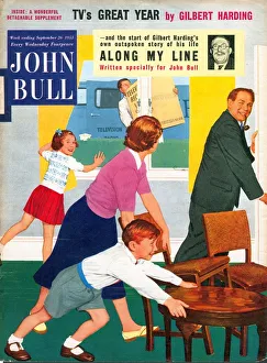 John Bull 1950s UK watching televisions magazines