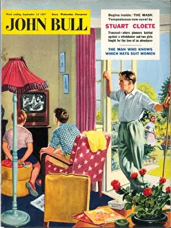 John Bull 1950s UK watching televisions magazines children