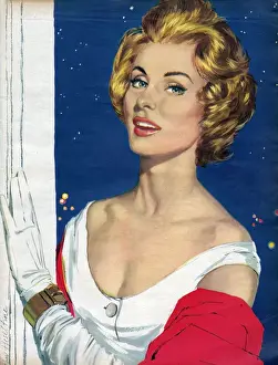 Story Illustration Prints: John Bull 1950s UK womens story illustrations portraits gloves eveningwear