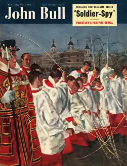 1950s Prints: John Bull 1951 1950s UK choirboys beefeaters magazines