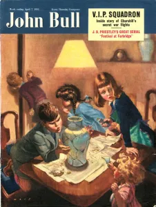 1950s Prints: John Bull 1951 1950s UK disasters repairing broken damaged antiques siblings magazines