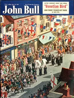 1950s Prints: John Bull 1951 1950s UK lady godiva parades magazines