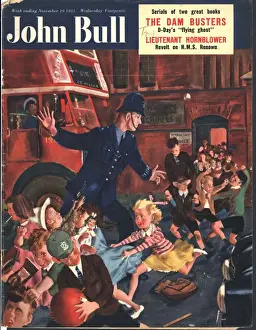 John Bull 1951 1950s UK naughty children schools police man men road safety magazines