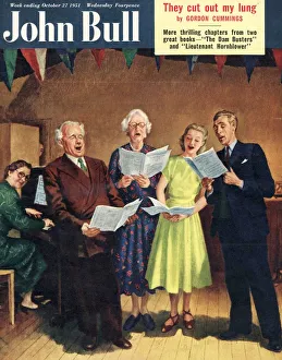 John Bull 1951 1950s UK singing, choirs practice, the villages halls magazines