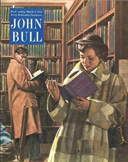 John Bull 1952 1950s UK love libraries library people reading books magazines