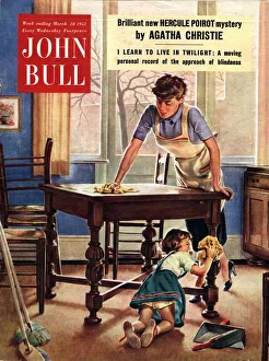 John Bull 1953 1950s UK cleaning housewives housewife dusting polishing mothers John Bull 1953 1950s UK cleaning housewives housewife dusting polishing mothers