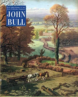 John Bull 1953 1950s UK rural farming countryside horses logs farms magazines John Bull 1953 1950s UK rural farming countryside horses logs farms magazines