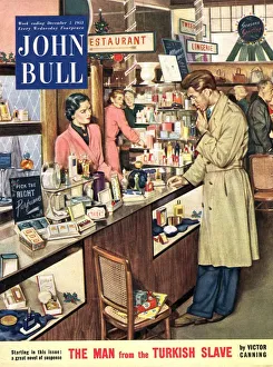 John Bull 1953 1950s UK shopping cosmetic counter make-up makeup womens magazines
