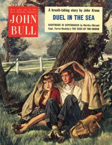 John Bull 1954 1950s UK seasons raining sheltering outdoors rambling weather disasters John Bull 1954 1950s UK seasons raining sheltering outdoors rambling weather disasters