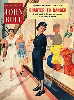 John Bull 1954 1950s UK womens summer window shopping swimwear magazines clothing
