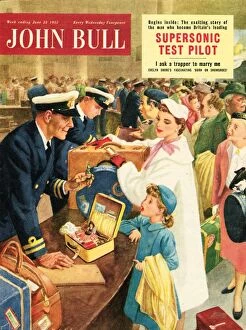 Images Dated 18th November 2003: John Bull 1955 1950s UK holidays mothers and daughters travel customs smuggling magazines