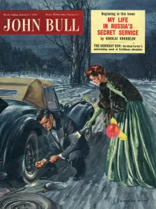 1950s Prints: John Bull 1955 1950s UK motoring flat tyre magazines disasters cars