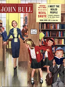 John Bull 1955 1950s UK naughty children schools library libraries schools magazines