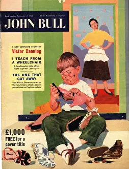House Wife Prints: John Bull 1956 1950s UK polishing shoes cleaning housewives housewife products magazines