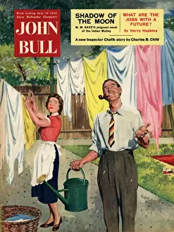 John Bull 1956 1950s UK washday washing lines housewife housewives magazines