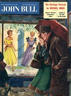 John Bull Prints: John Bull 1956 1950s UK womens couples window shopping magazines clothing clothes