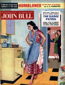John Bull 1957 1950s UK cooking disasters accidents burnt burning the dinners kitchens John Bull 1957 1950s UK cooking disasters accidents burnt burning the dinners kitchens