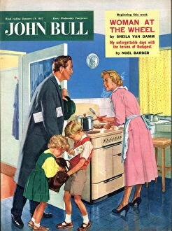 1950s Collection: John Bull 1957 1950s UK cooking housewives housewife kitchens woman women in kitchen