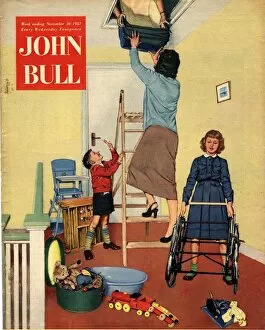 Images Dated 18th November 2003: John Bull 1957 1950s UK lofts attics property packing clearing magazines