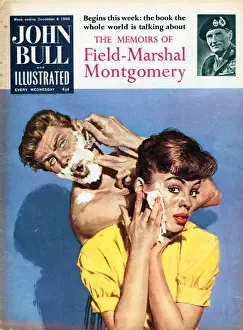 1950s Prints: John Bull 1958 1950s UK bathrooms mirrors razors magazines