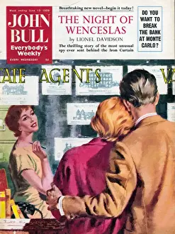 1950s Prints: John Bull 1959 1950s UK property estate agents flat hunting buying a home new homes