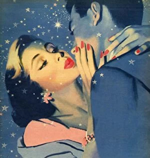 Story Illustrations Collection: John Bull no date 1950s UK womens story illustrations kissing kisses
