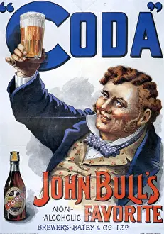 1800s Prints: John Bulls 1895 1890s UK john Bulls Coda beer non-alcoholic advert temperance movement