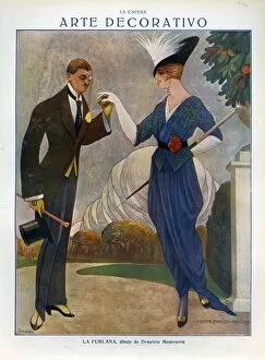 Images Dated 1st September 2008: La Esfera 1914 1910s Spain cc art deco womens mens top hats dresses gloves monocles